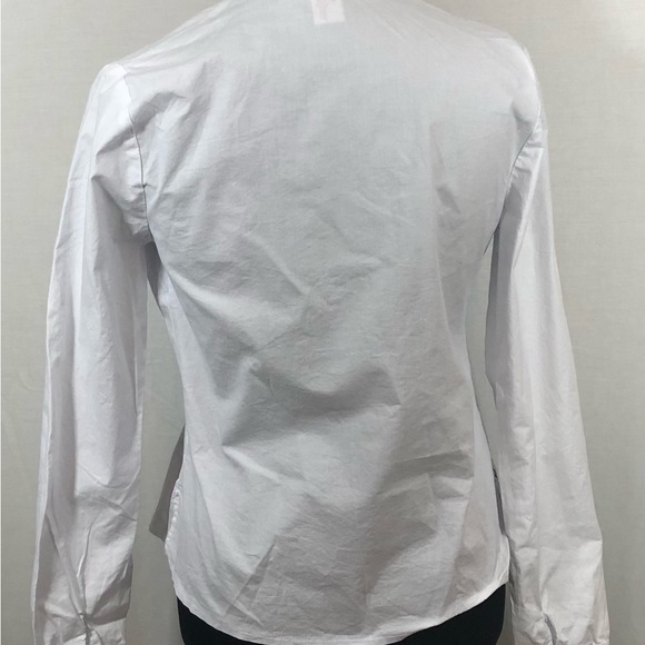 Tekbir Women Blouse Buttons Notched V- Neck Size S Ruffles Long Sleeves =D - Picture 7 of 12